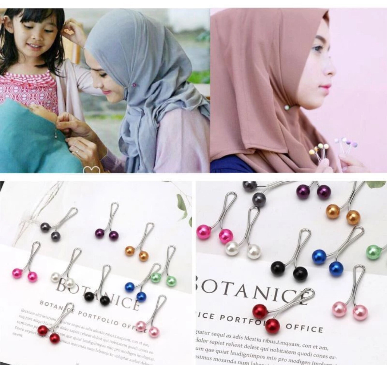 ￼Headscarf Clip Muslim Jewelry Fashion Scarf Buckle Headscarf Neck Clip Ladies Pearl Scarf Clip Small Pin 30pcs