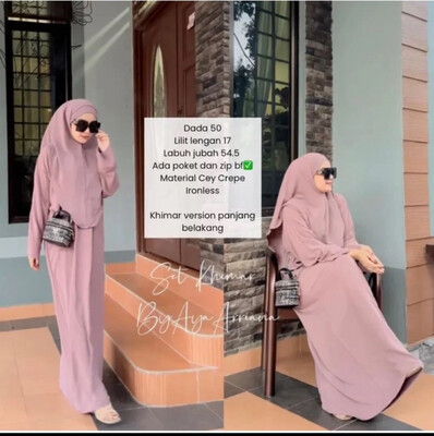 Set Jubah Free Khimar😍 1set + Tudung