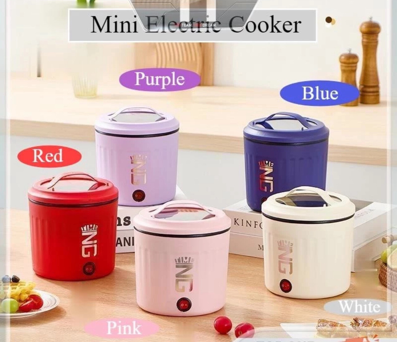 ￼T1 Mini Electric Cooker Multi-function Electric Hot Pot Household Instant Noodles Bowl Non-stick Small Skillet Steamboat