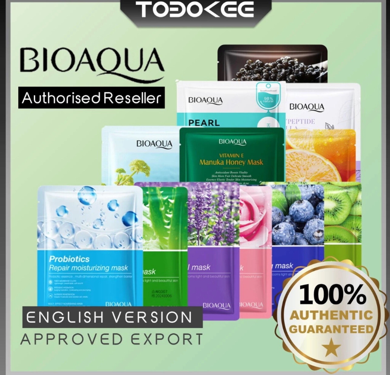 ￼Sadoer Face Mask Soft And Thin Moisture Rich In Natural Plants &amp; Fruits Essence Care Of The Skin 20pcs