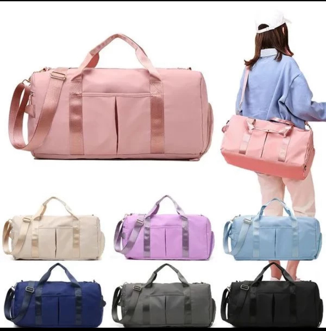 Big Capacity Travel Duffle Bag Waterproof Dry &amp; Wet Gym Bag Sport Bag with Shoe Compartment Wet Dry Gym Bag
