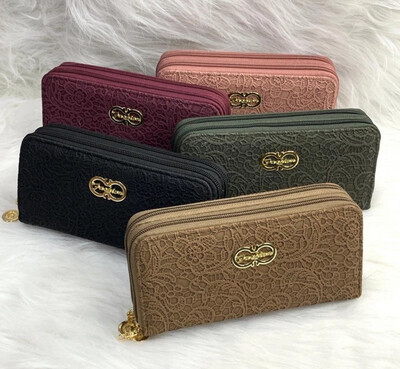 READY STOCK woman purse woman handbag wallet flower purse 2zip wallet Multifunction(202-51) Mesti Beli 2pcs $10.00 (💋 Mix Buy)