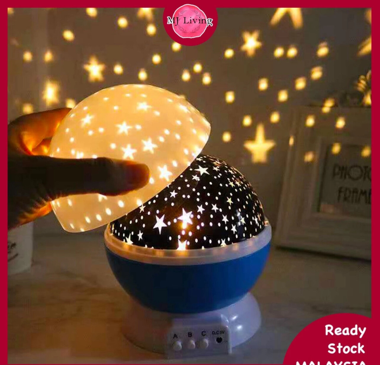 ￼Galaxy Starry LED Light Projector Star Moon Night Lamp Bedroom Lightiing Lampu Malam Hiasan Bilik Tidur 星空氛围夜灯 2pcs
