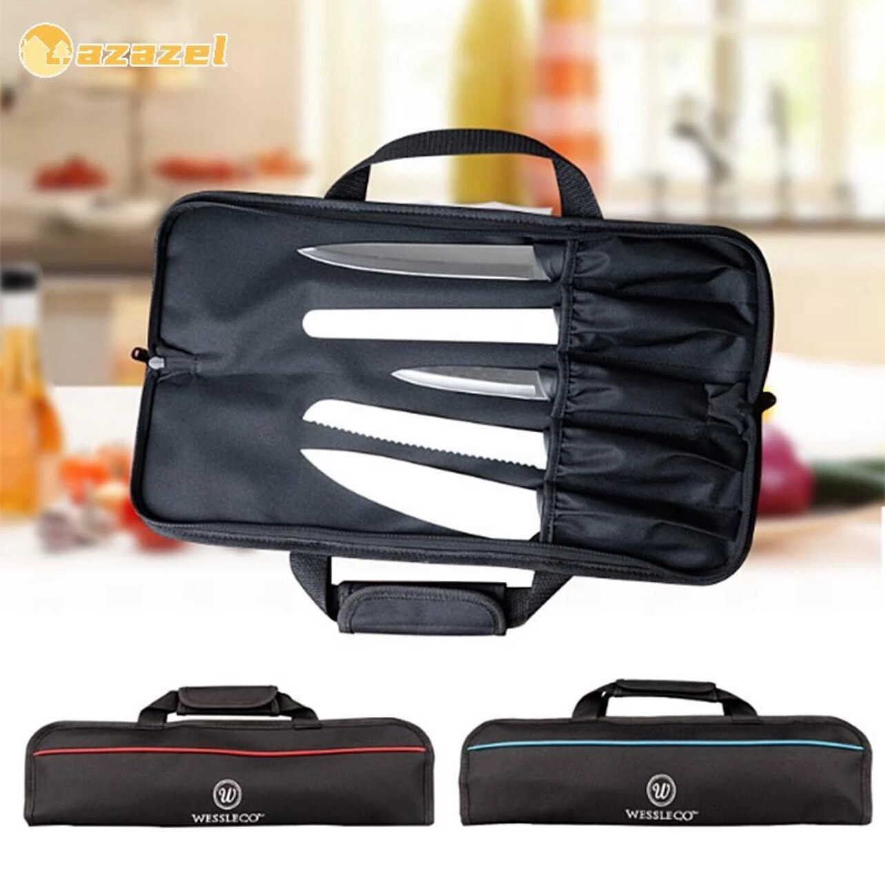 ￼Chef Knife Bag Kitchen Storage Organizers Bag Pisau Pengatur Penyimpanan DapurMultifunctional Chef Bag portable knife