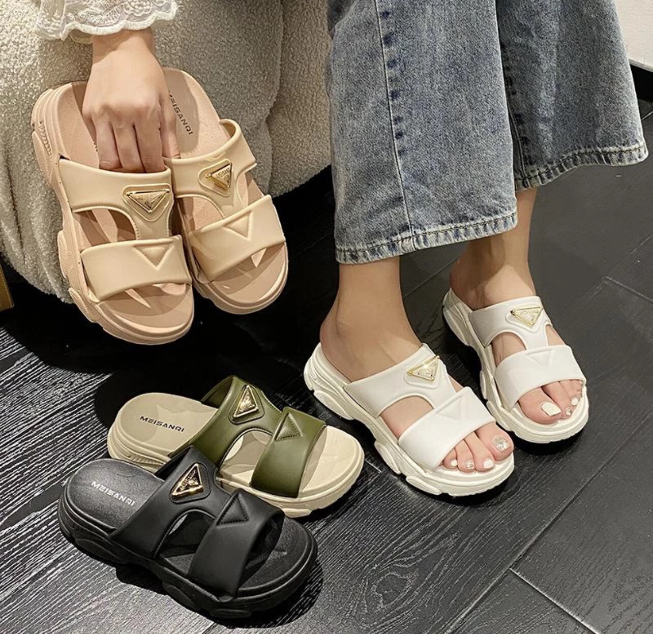 READY STOCK Women High Platform Slippers Women Casual Slippers Thick Platform Women Summer Comfortable Slippers