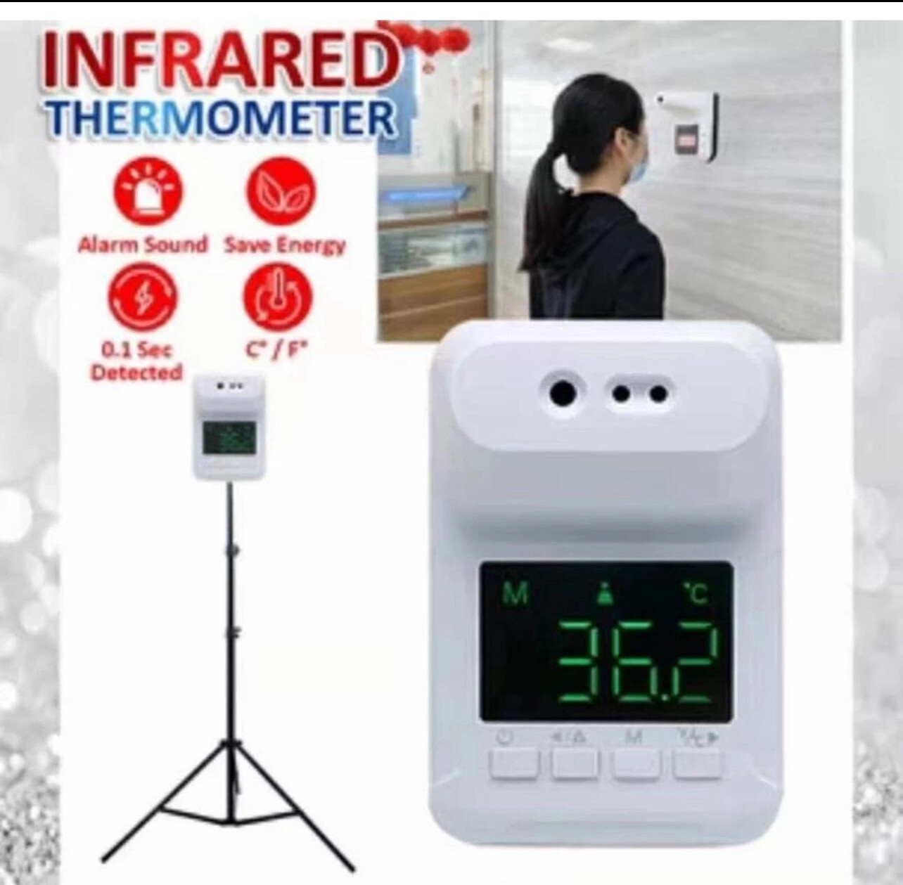 READY STOCK💝WEBEE Non Contact Digital Thermometer Infrared scanner temperature K3X 1set