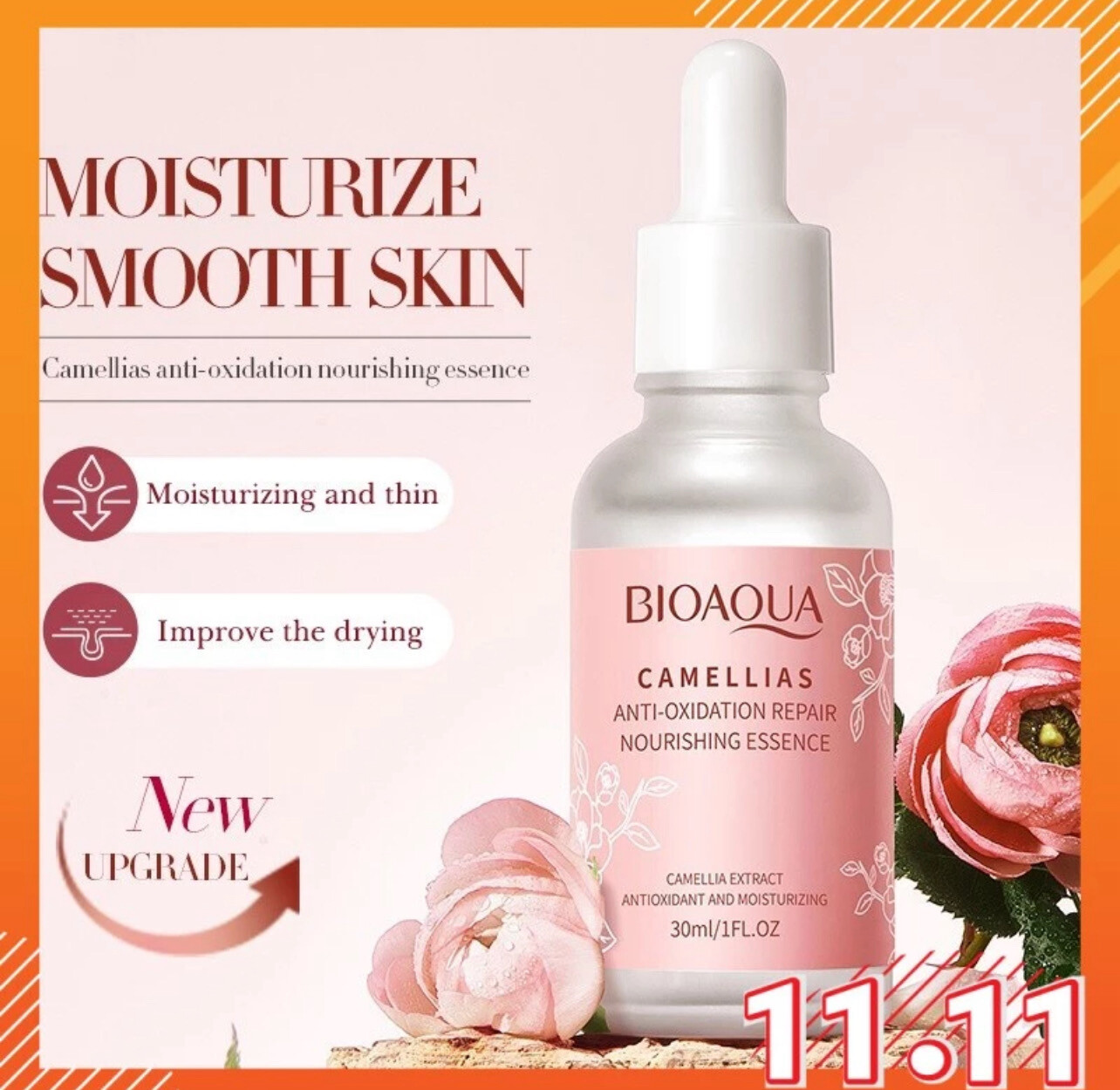 MAY BIOAQUA Camellias Anti-Oxidation Hydrating Nourishing Essence Moisturizing Plant Repair Treatment Serum 30ml 4bottle