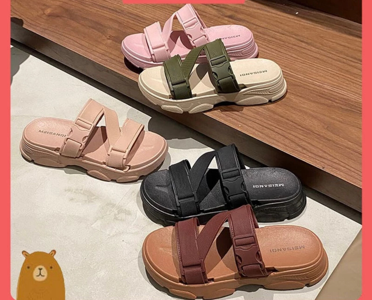 ￼READY STOCK WOOHUU Women Sandal Kasut Perempuan Heel Shoes