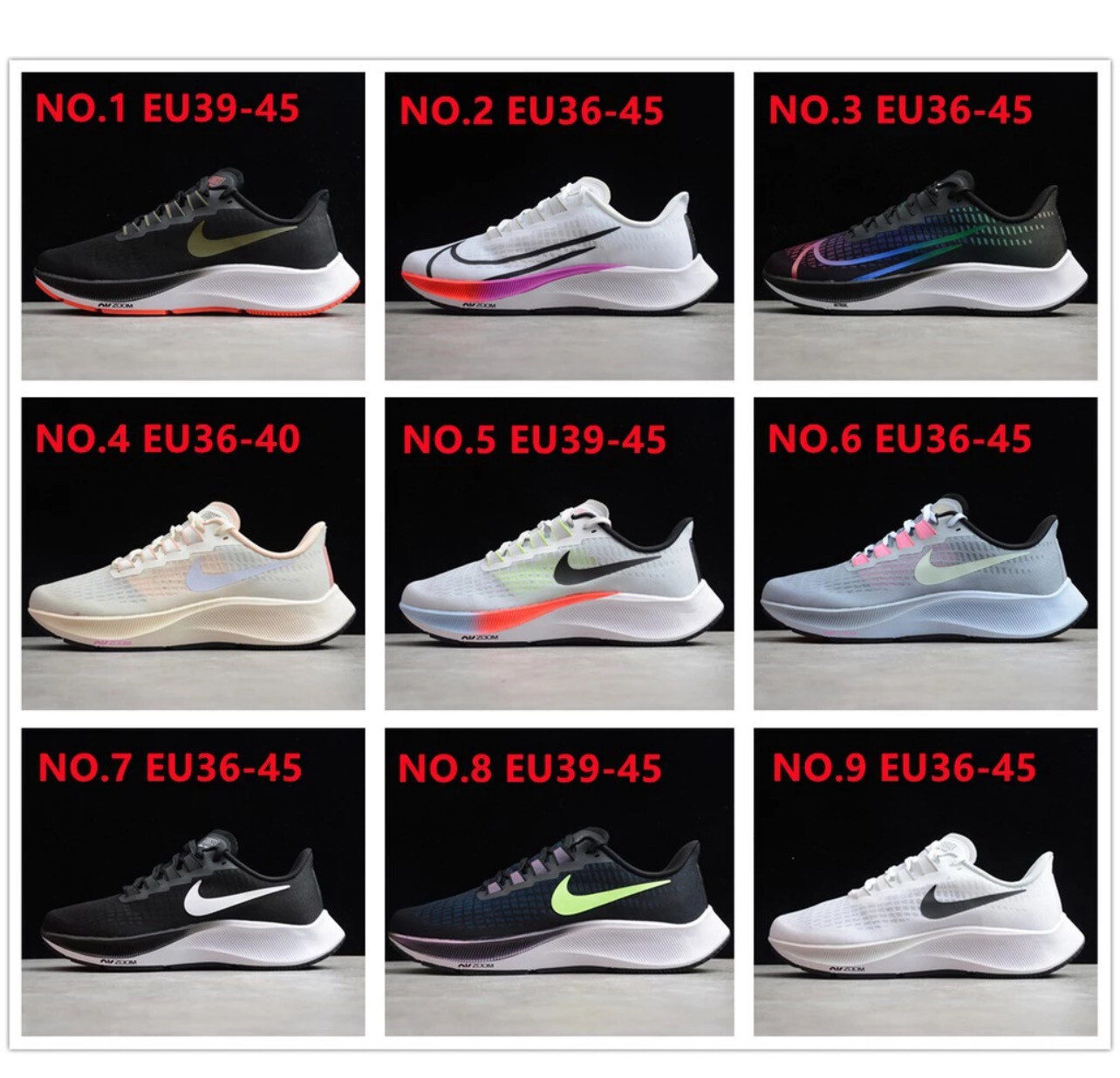 Air Zoom Pegasus 37 Running shoes 9 Color Men And Women Sports Shoes Turbo 37th Sneakers BQ9646-103