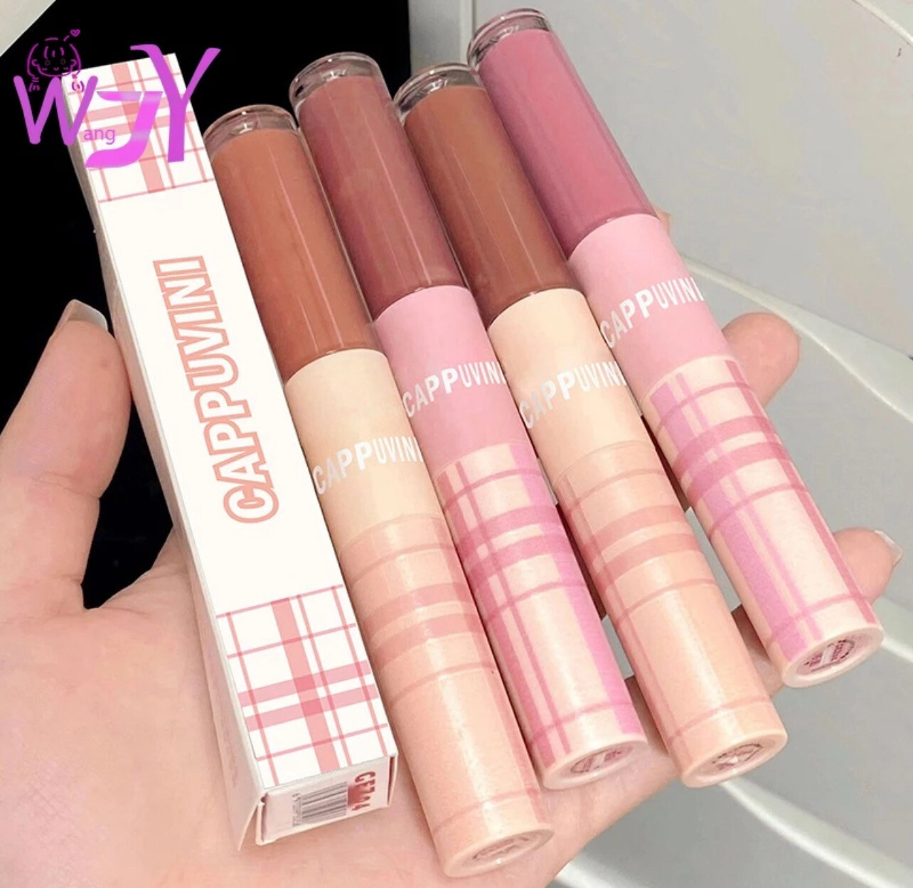 Cappvini Romantic Double Head Lip Glaze Matte Lip Mud Moisturizing Lip gloss 2set
