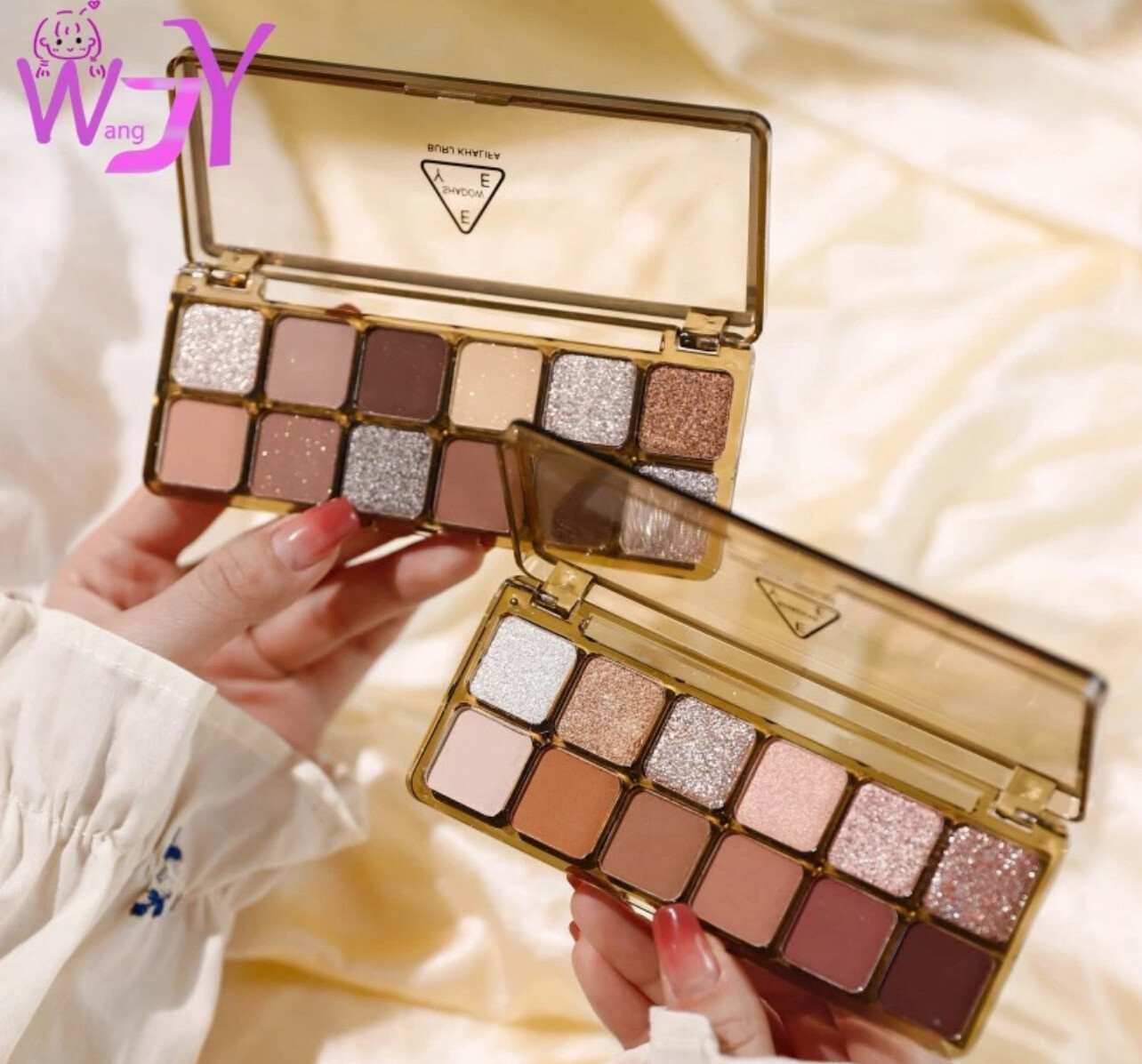 JADED 12-color Eyeshadow Tray Glitter Matte Pearl Eyeshadow 3set