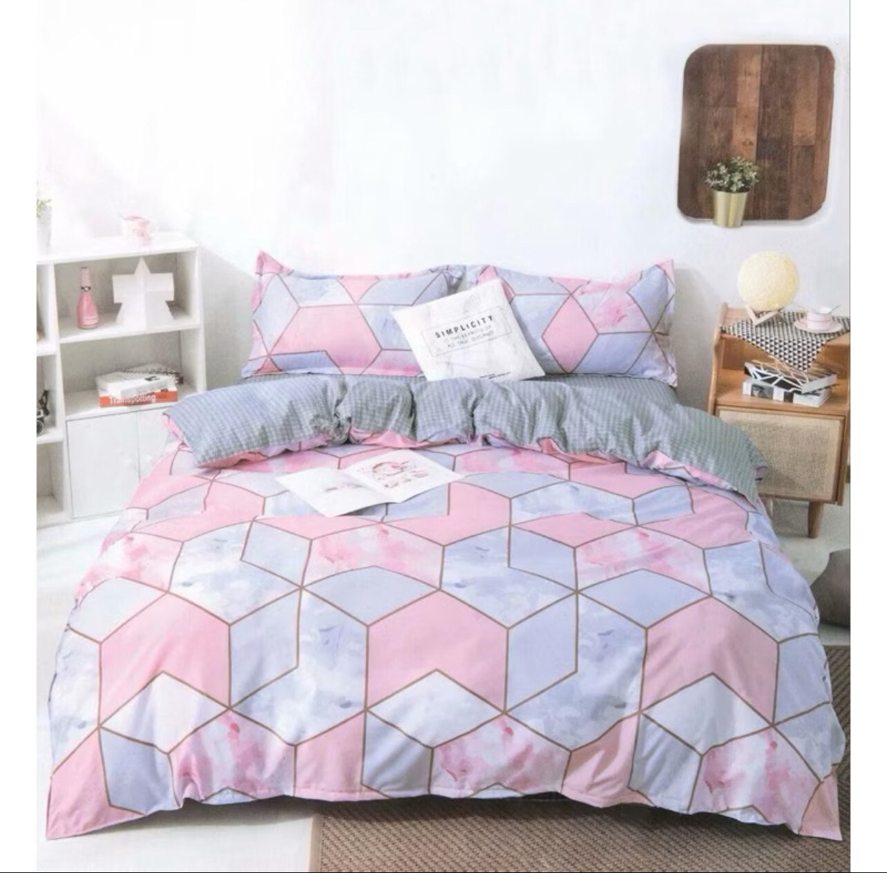 ￼CADAR 5D PREMIUM QUALITY 100% COTTON 7 In 1 1000TC Fitted Bedsheet With Comforter (Queen/King) 1set