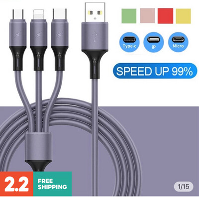 Kaxoe fast charging cable for 3-in-1 IP convenience 3set