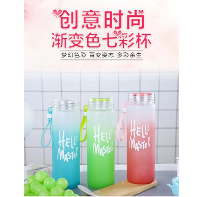 Botol Air Botol Kaca Comel Berwarna-warni Colorful Cute Glass Bottle Cute Portable Bottle Drinking Water 3pcs (random colour) - Promo