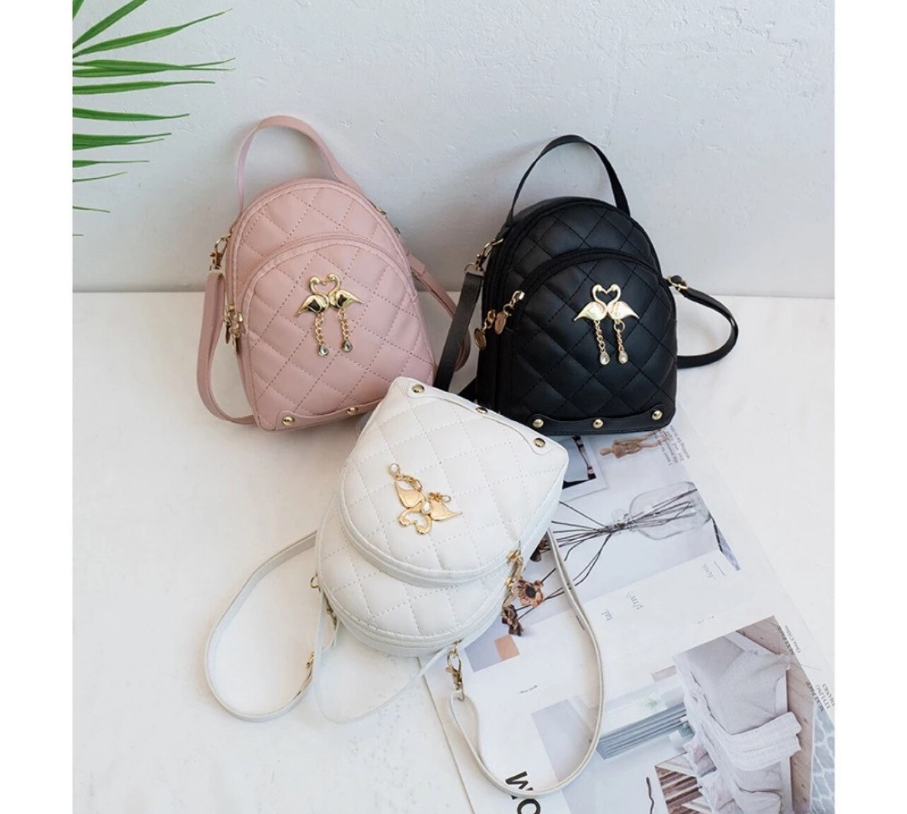 ￼DROPASSIST 1321  Woman Crossbody Sling Shoulder Backpack Letter Pack Large Capacity Bag Beg Wanita Perempuan Sling 2pcs