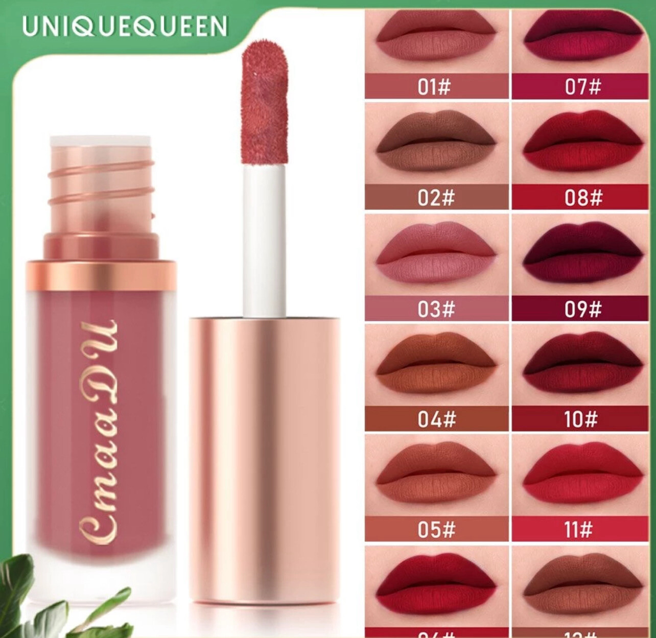 Cmaadu Fog Velvet Air Lipstick Matte Fog Velvet Does Not Fell And Does Not Stick Cup LIFE07 5pcs