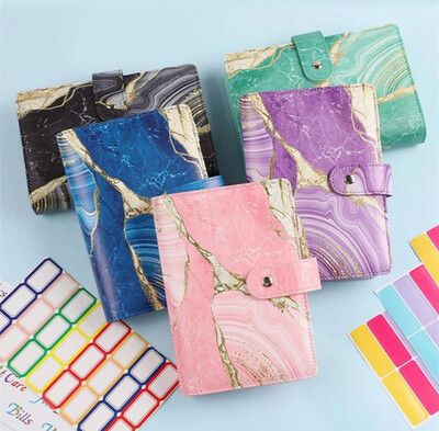2024 Quicksand Cover A6 Binder with 12pcs Zipper Pockets Cash Planner Book Ziplock for Budgeting Money Storage