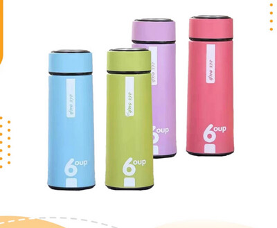 STO 6oup Design Durable Stainless Steel Cover Vacuum Insulated Glass Tumbler For Office School Home Use [450ML] 3 bottle