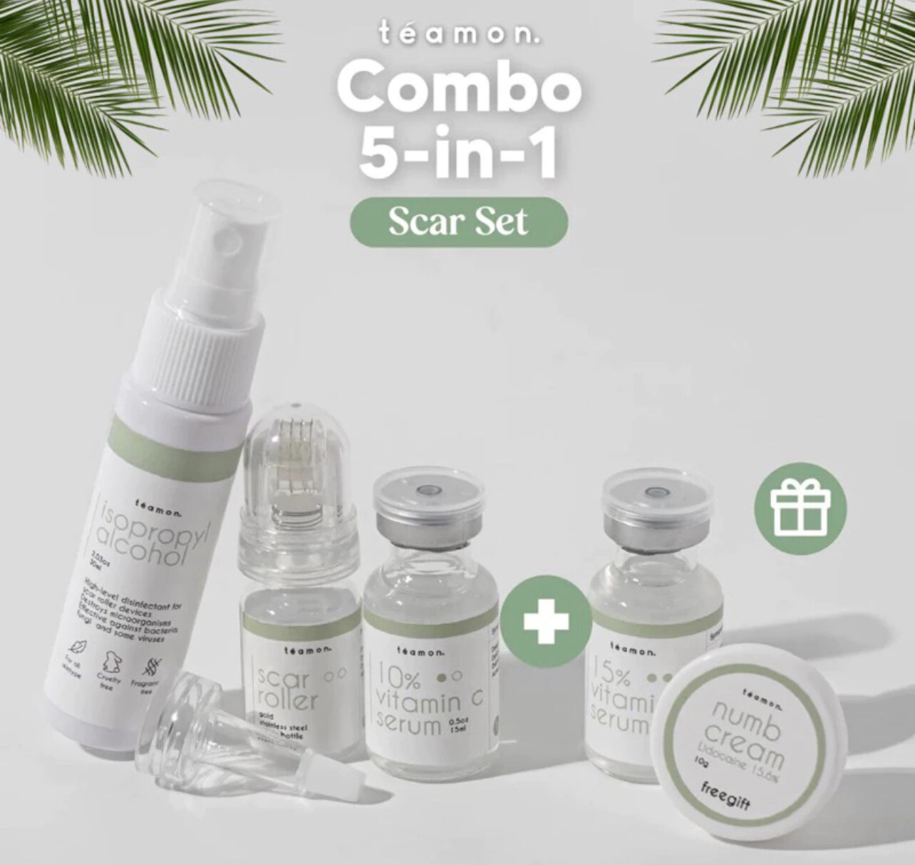￼Teamon Scar Set | Teamonskin | Derma rolling | Set merawat masalah Parut | Vitamin C | DermaScar Roller 1set (Promo Sebelum Kembali ke harga asal )
