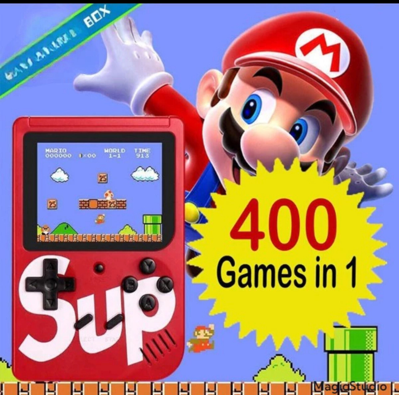 400 Game box Gameboy Brand Retro Mini  Game Console Emulator Built-In super mario game boy permainan play station 游戏机 (Promo) 🔥🔥🔥 (Random Colour)