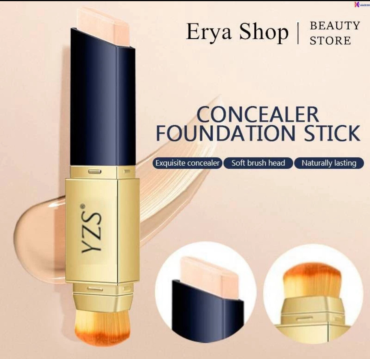 YZS Double-Sided Concealer With Brush Natural Foundation Long Lasting Bright Skin Korean Fairy Stick Concealer Foundation Stick -XIXI 2pcs