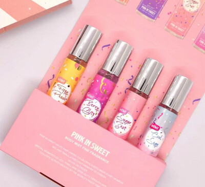 ￼Perfume Women Set 4PCS Long Lasting Scent Pink Sweet Candy Flavour Mini Parfume Pen Minyak Wangi Perempuan Solat 1set 4pcs