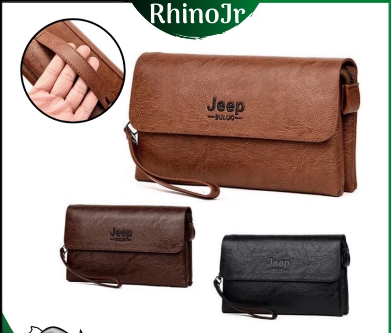 PSW01 RhinoJr READY STOCK Men&#39;s Wallet Business Purse Large Capacity Men Handbag Wallet men Wallet lelaki Bag men