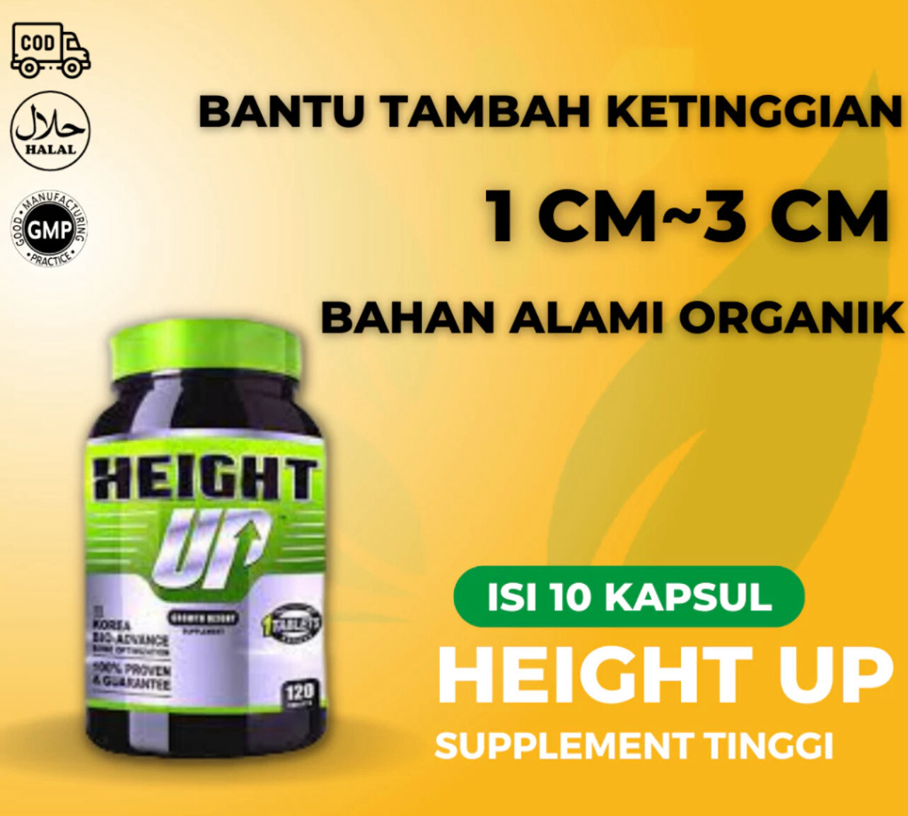 Ubat Tinggi Badan HeightUp Supplement Tambah Ketinggian Bantu Tinggikan Badan height Booster termurah semalaysia Viral (1btl $15/2btl $28) jika beli 2 btl buat rh kuantiti 2 untuk ubah price
