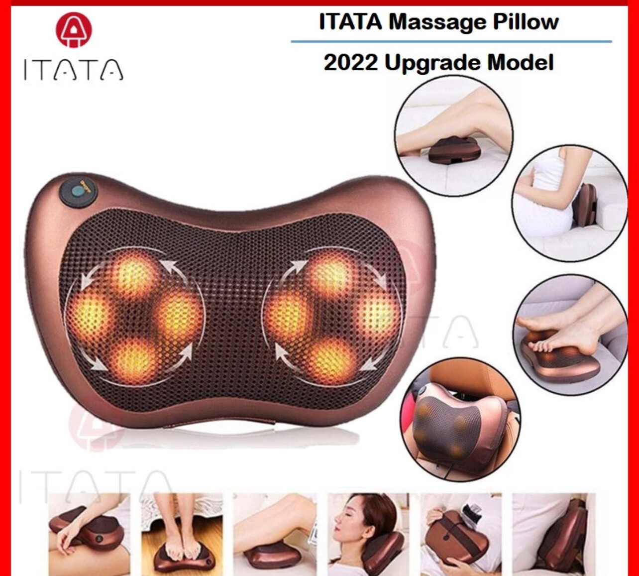 2.2 PRO SALE!!! [READY STOCK] ITATA Multifunction Massage Pillow Body Cushion Cervic Spinal Car Home Mesin Bantal Urut