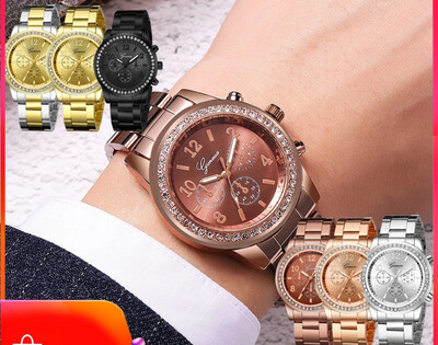 ✨Geneva Couple Fashion Leisure Stainless steel quartz wristwatch 2pcs