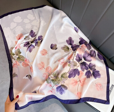LISA Printed Scarf Square Scarf Silk Feel Scarves Printed Dot Musilim Lady Hijab 90x90 cm 2pcs