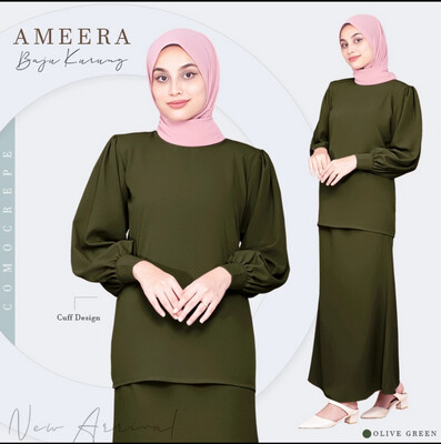 *RAYA ARRIVAL 2024* AMEERA BAJU KURUNG WITH CUFF ON SLEEVES WITH BUTTONS - READY STOCK V2 (Xs-3XL)