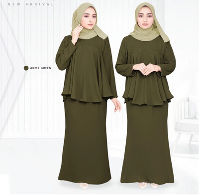 ￼PEPLUM KURUNG MODEN CEY IRONLESS BY MJ NEW TREND COLLECTION (Size 1,2 or 3 sila lihat sukatan di berikan)