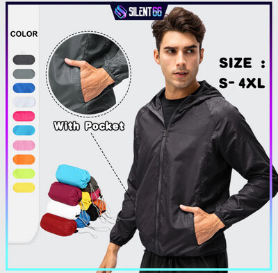READY STOCK Jogging Jacket With Pocket Men Women Unisex Hiking Sport Jacket Windbreaker - DICKY