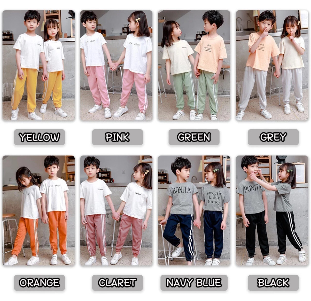 READY STOCK Kids Jogger Pants tracksuit Anti-mosquito Seluar Budak kids long pants cotton treksuit - DELICIA 2pcs Jongger Pants