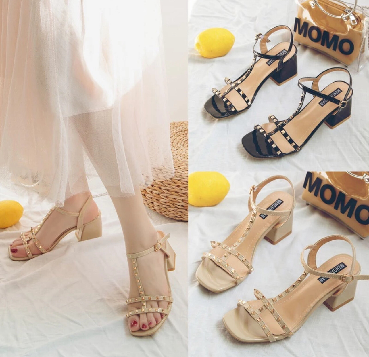 READY STOCK💝WEBEE 1866 Stilet Valentina Women Midi Heels Kasut Tinggi Wanita Tumit