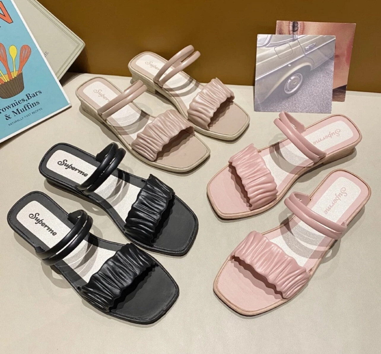READY STOCK 🎁TS 713 Lucy Women&#39;s High Heel Shoes Kasut Wanita Kasut Travel Heels Tulip Heels 2pair