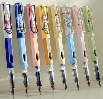 Korean Style Replaceable Ink Bag Quick Drying Pen/calligraphy Pen/signature Pen/ink Pen Cute Student Stationery 2pcs