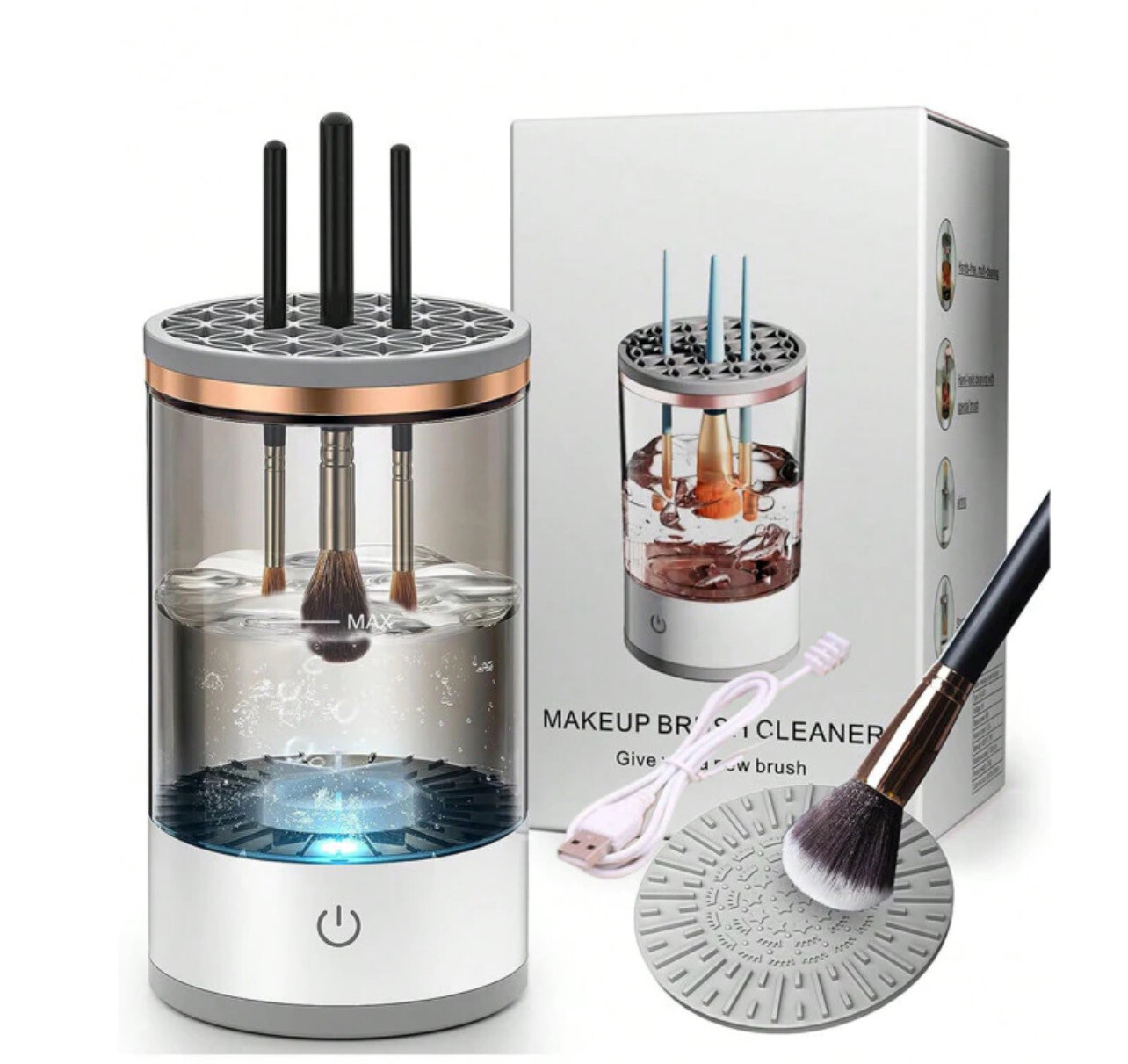 (Local Shipment) 化妆刷清洗Automatic Makeup Brush Cleaner Electric Makeup Brush Cleaning Machine Cosmetic Brush Cleaning Tool