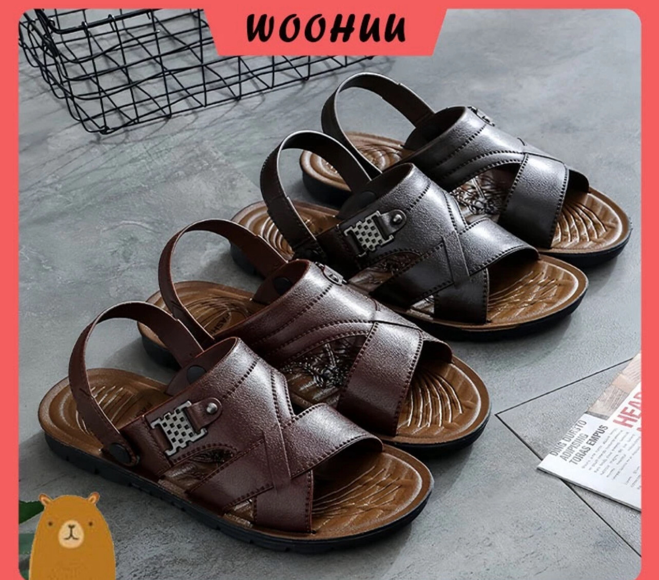 ￼READY STOCK WOOHUU Sandal Lelaki Murah Sandal Jalan Sandal Raya Man Footweak Man Sandal Man Slipper Man Shoes
