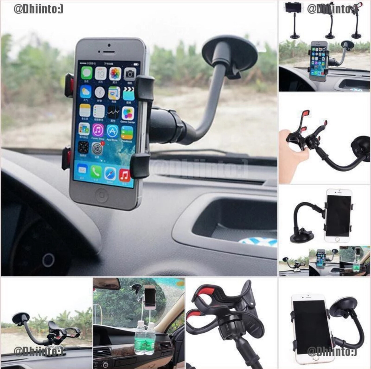 (TDST) Universal 360°Rotating Car Windshield Mount Holder Stand Bracket For Cell 3pcs