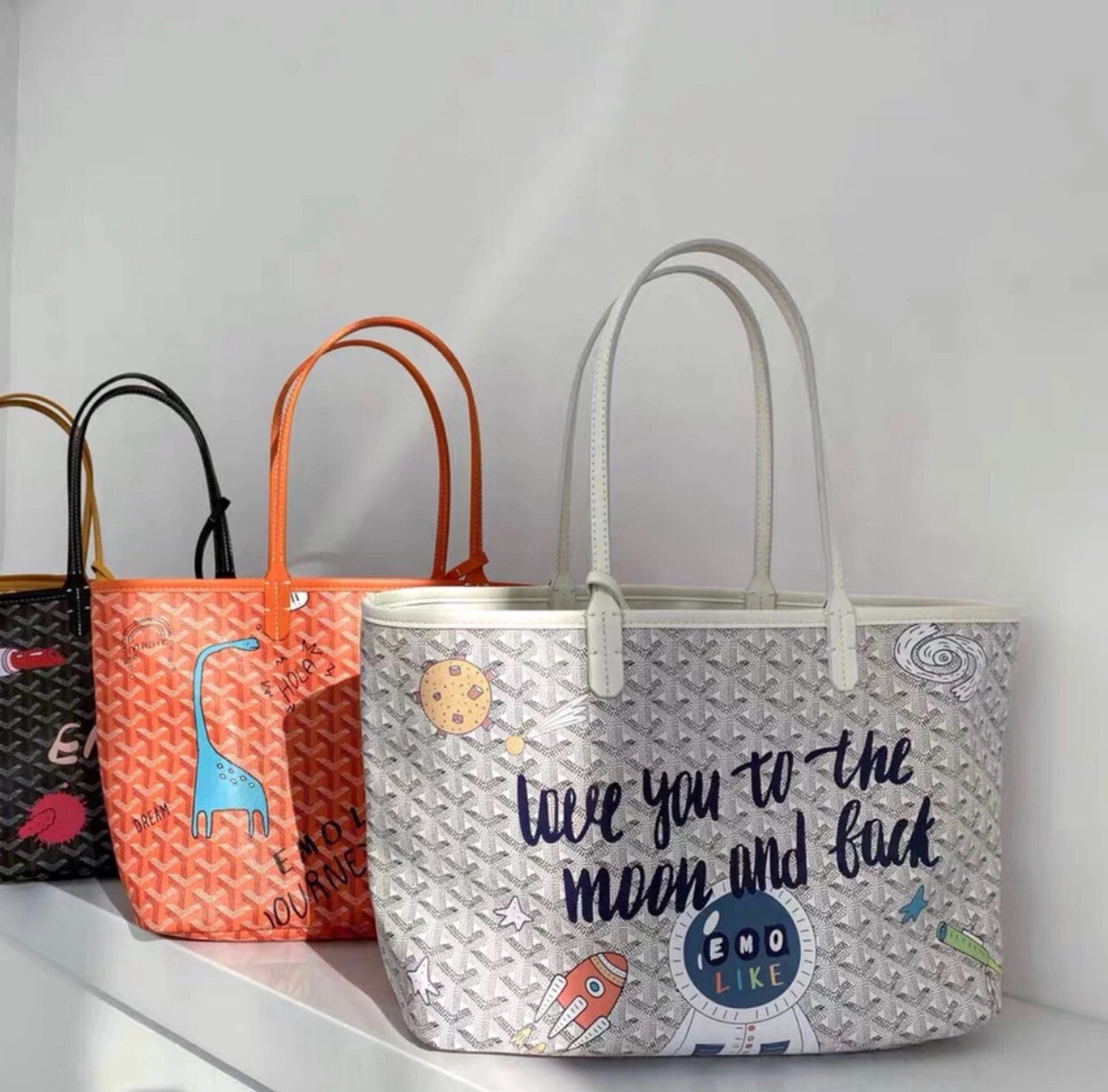 Fast Shipping high quality Korea EMO  Bag 2020 New Style Fashion Small ck Graffiti Handbag Large Capacity Shoulder Tote Bag