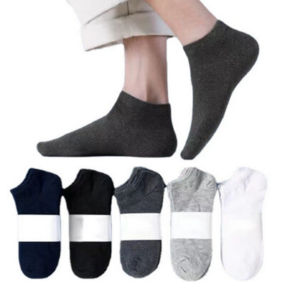 ￼Student School Men&#39;s unisex short socks solid colors anti-odor and sweat-absorbing cotton thin men&#39;s ankle socks V145 - 14pair (14 kiri/14 kanan)