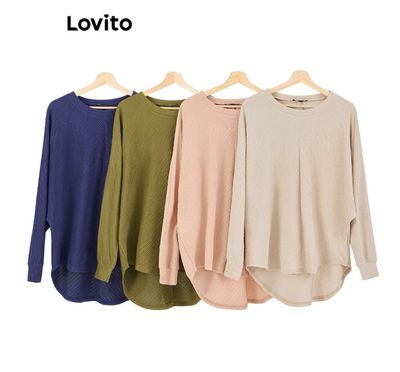 ￼Lovito Modest Plain Plicated Blouse for Women L83ED935