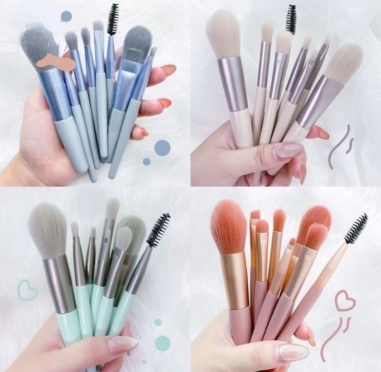 Mini Makeup Brush Set/Eyeshadow Brush/Blush Brush Set 8 Cute Mini Soft Beauty Tools/Foundation Brush Set/Student Makeup Tools Makeup Brush Set sawu 3set