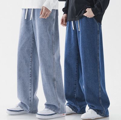 Black Seluar Jeans Lelaki Straight Cut Panjang Loose Long Pants Men