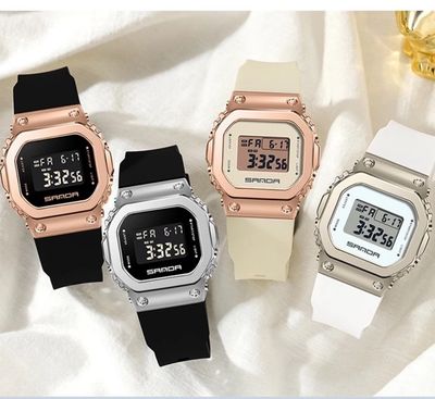 Same Design Fashion Alloy Watch Multifunctional Sports Waterproof Watches 2pcs