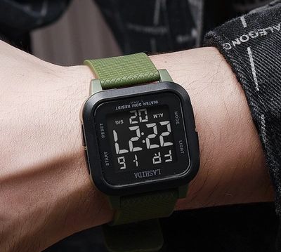 Square Men&#39;s Sports Watch Men&#39;s Silicone Strap Watches Multi-functional Digital Men&#39;s Wristwatches 1 pcs