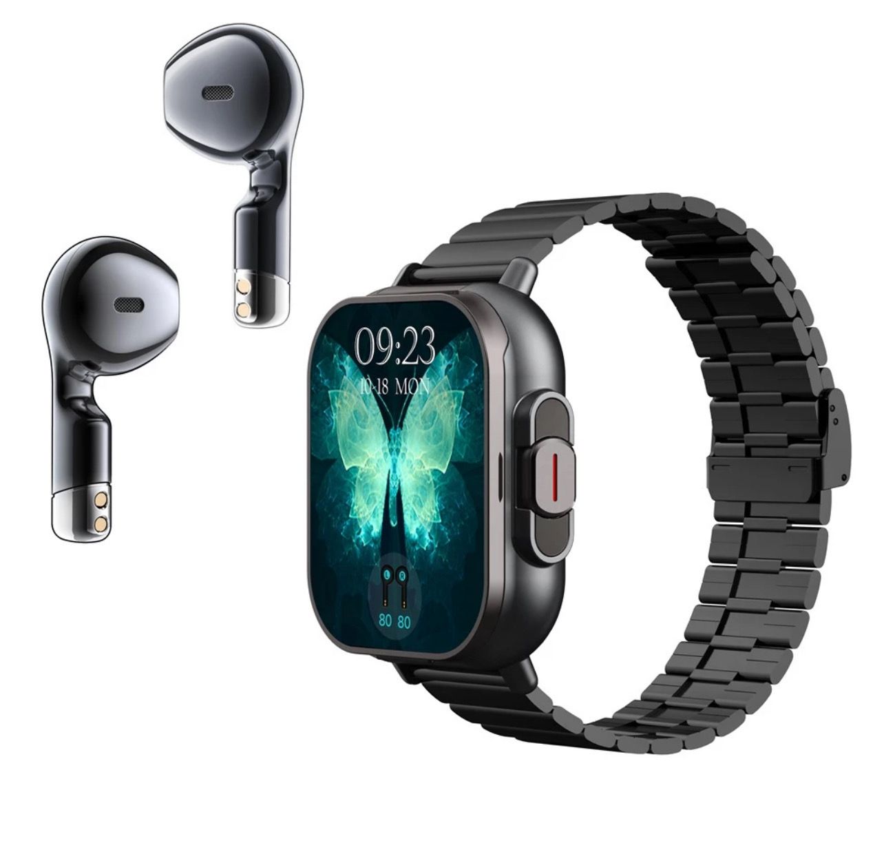 2024 New Bluetooth Headphones Smart Watch 2-in-1 Full Screen Touch Bluetooth Call Heart Rate Blood Oxygen Bracelet Earphone