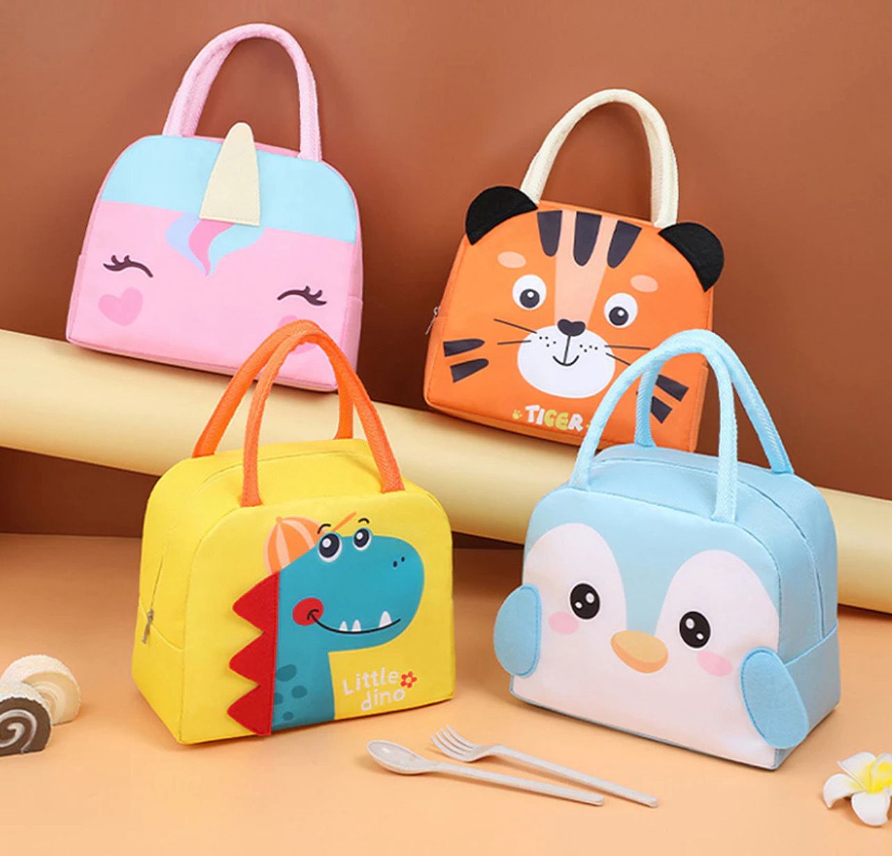 ￼READY STOCK💝 GRIMO Bobizy 3D Lunch Bag Insulated Food Bag Portable Thermal Cooler Dinner Box Picnic Container hl11935 3pcs